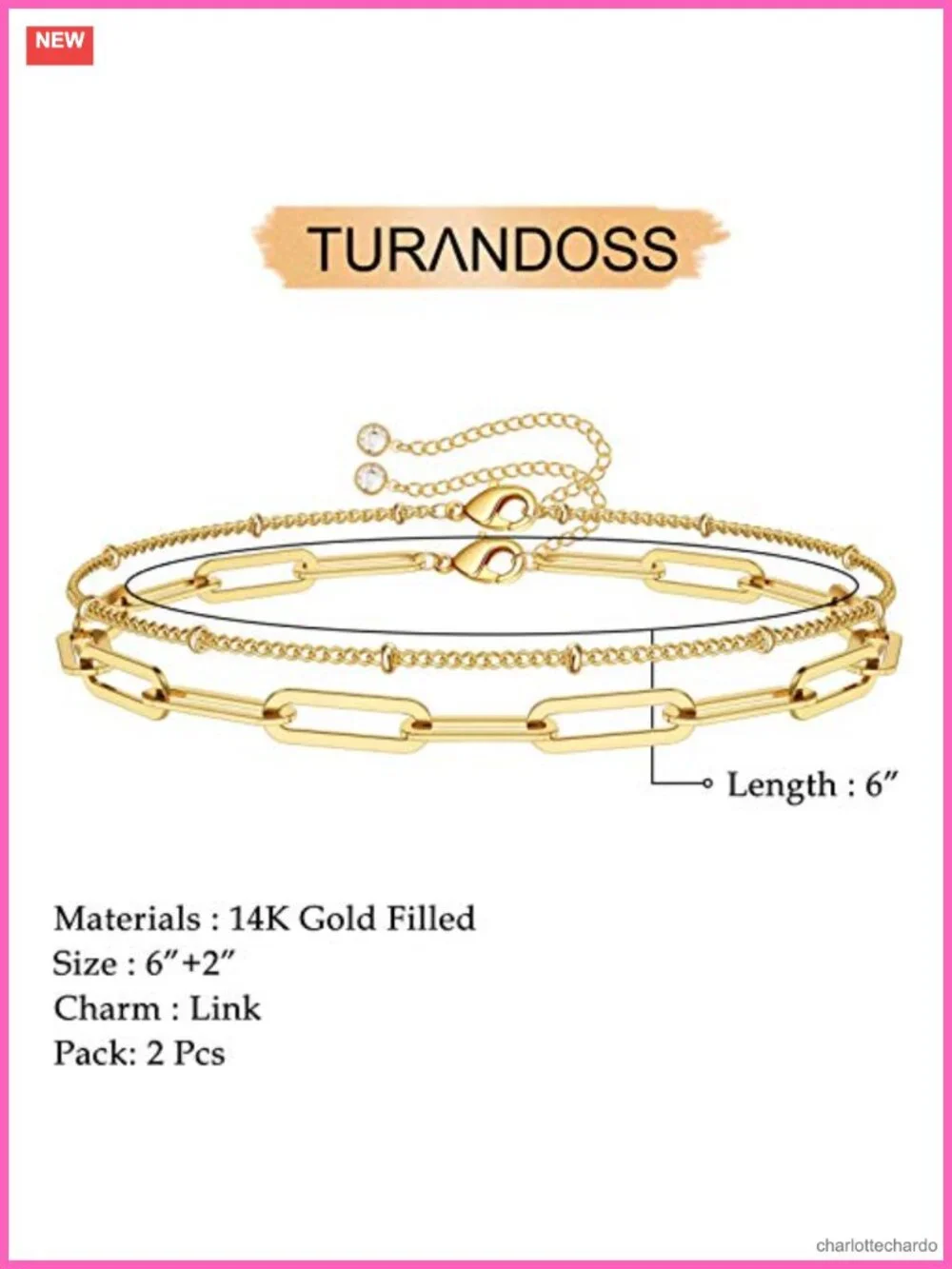 14K Gold Plated Adjustable Beaded Bracelets Women Layered